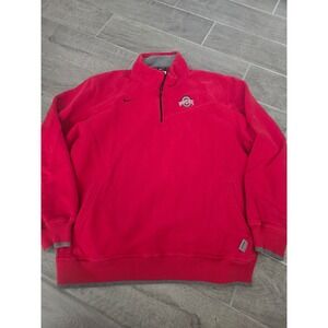 Nike Ohio State Buckeyes Red 1/4 Zip Sweatshirt Men's XL Football College Sports